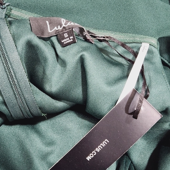 LULU’S Forest Green Maxi Dress Gown Size: S - Picture 13 of 14